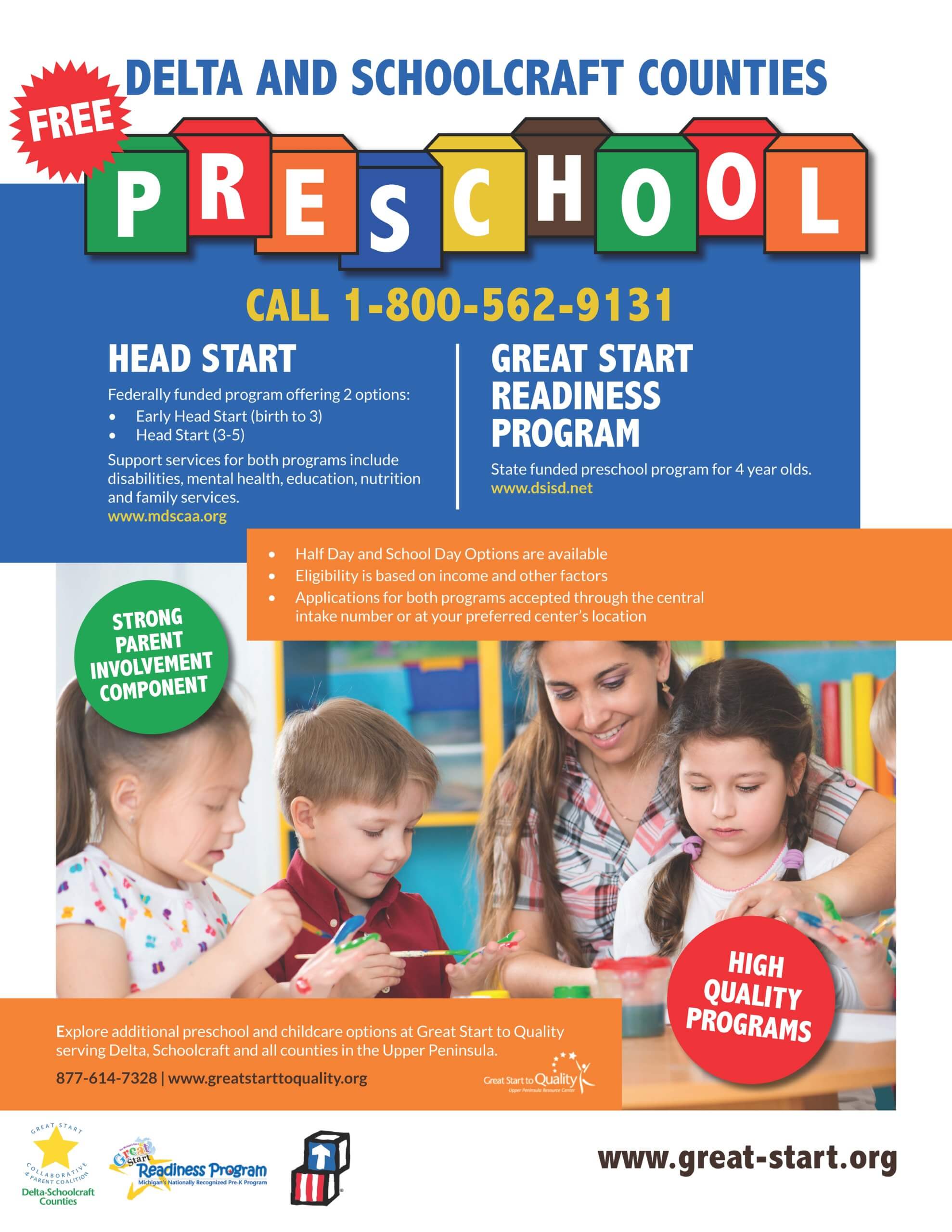 Delta Schoolcraft Free preschool info