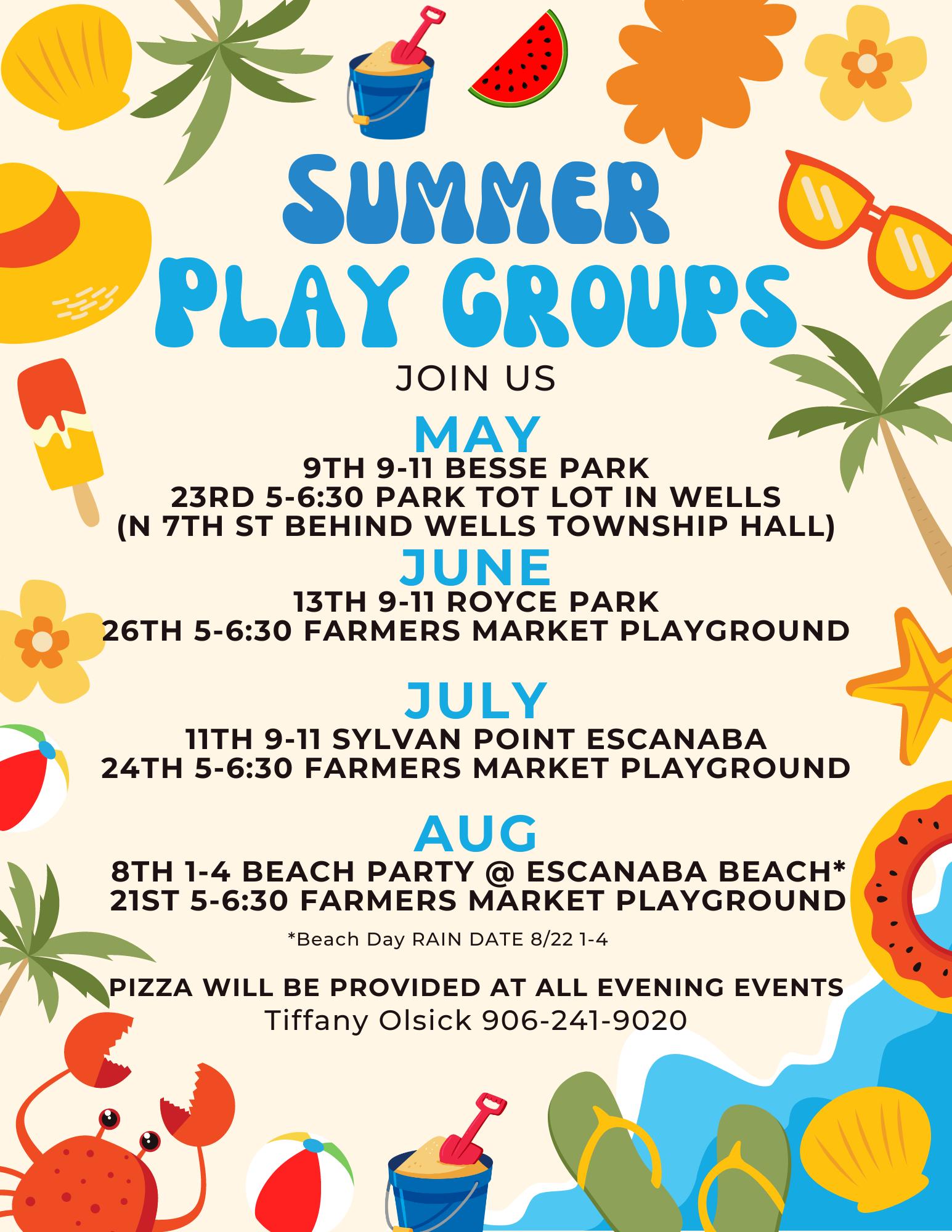 free summer playgroups